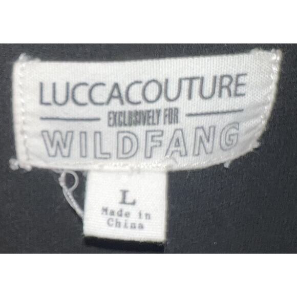 Lucca Couture& Wildfang Jacket (Oversized) Large Black Floral Print Button Down - Picture 9 of 10